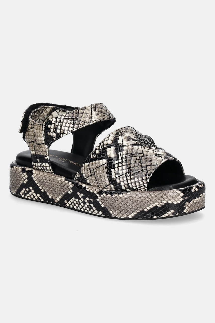 Kurt Geiger London sandale de piele Onyx Flatform femei, culoarea bej, cu platforma, 3940639719 Kurt Geiger London sandale de piele Onyx Flatform femei, culoarea bej, cu platforma, 3940639719