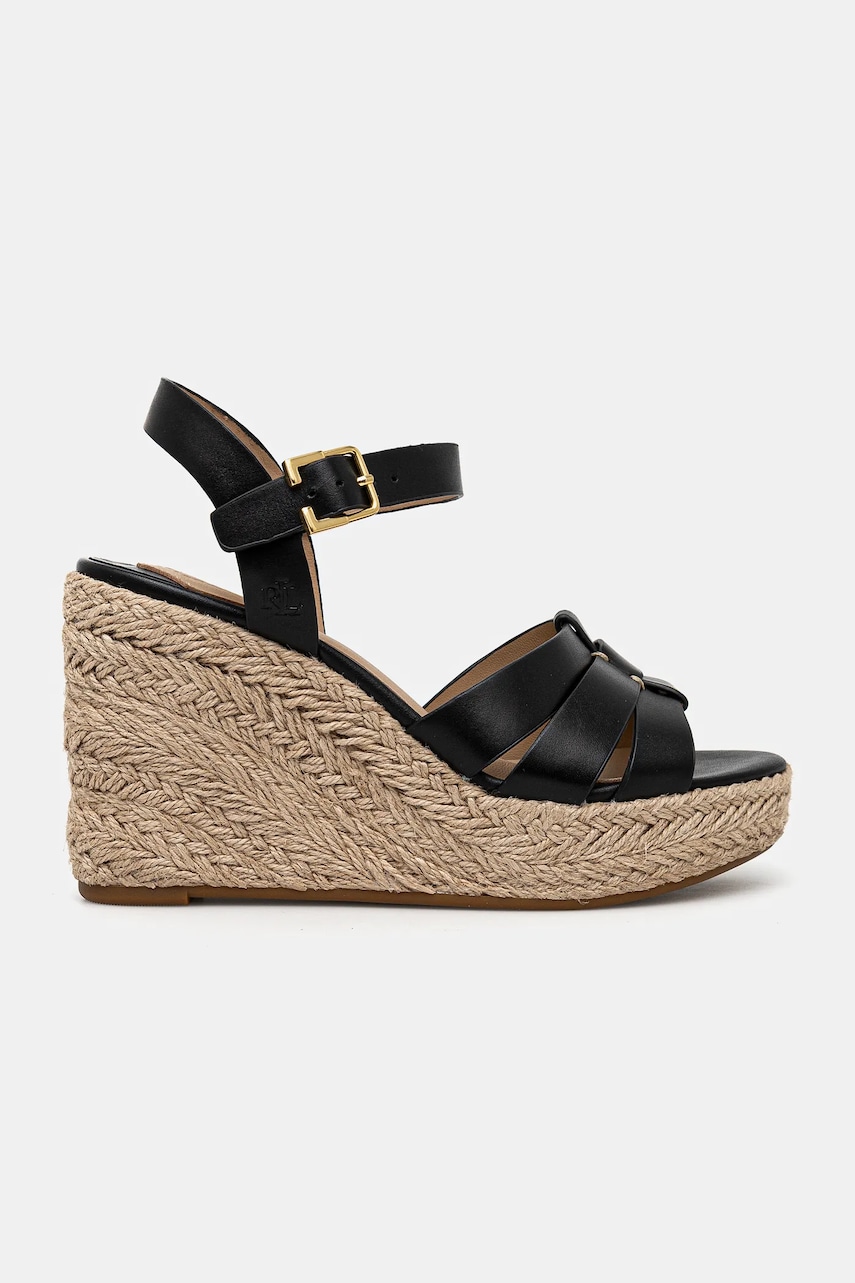 Кожаные сандалии Lauren Ralph Lauren Soffia Espdr цвет чёрный 802953961002 Кожаные сандалии Lauren Ralph Lauren Soffia Espdr цвет чёрный 802953961002