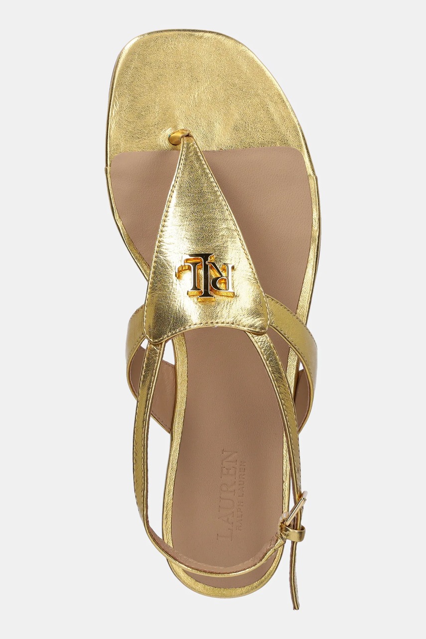 Δερμάτινα σανδάλια Lauren Ralph Lauren Everley χρώμα: χρυσαφί, 802959147001 φωτογραφία