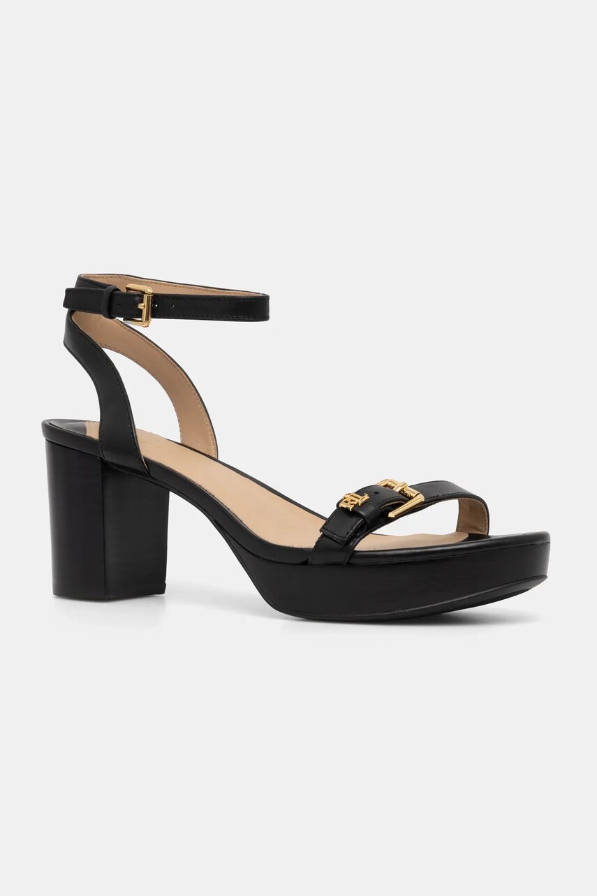 Lauren Ralph Lauren bőr szandál Melissah fekete, 802959162001 akciós termékkép 1