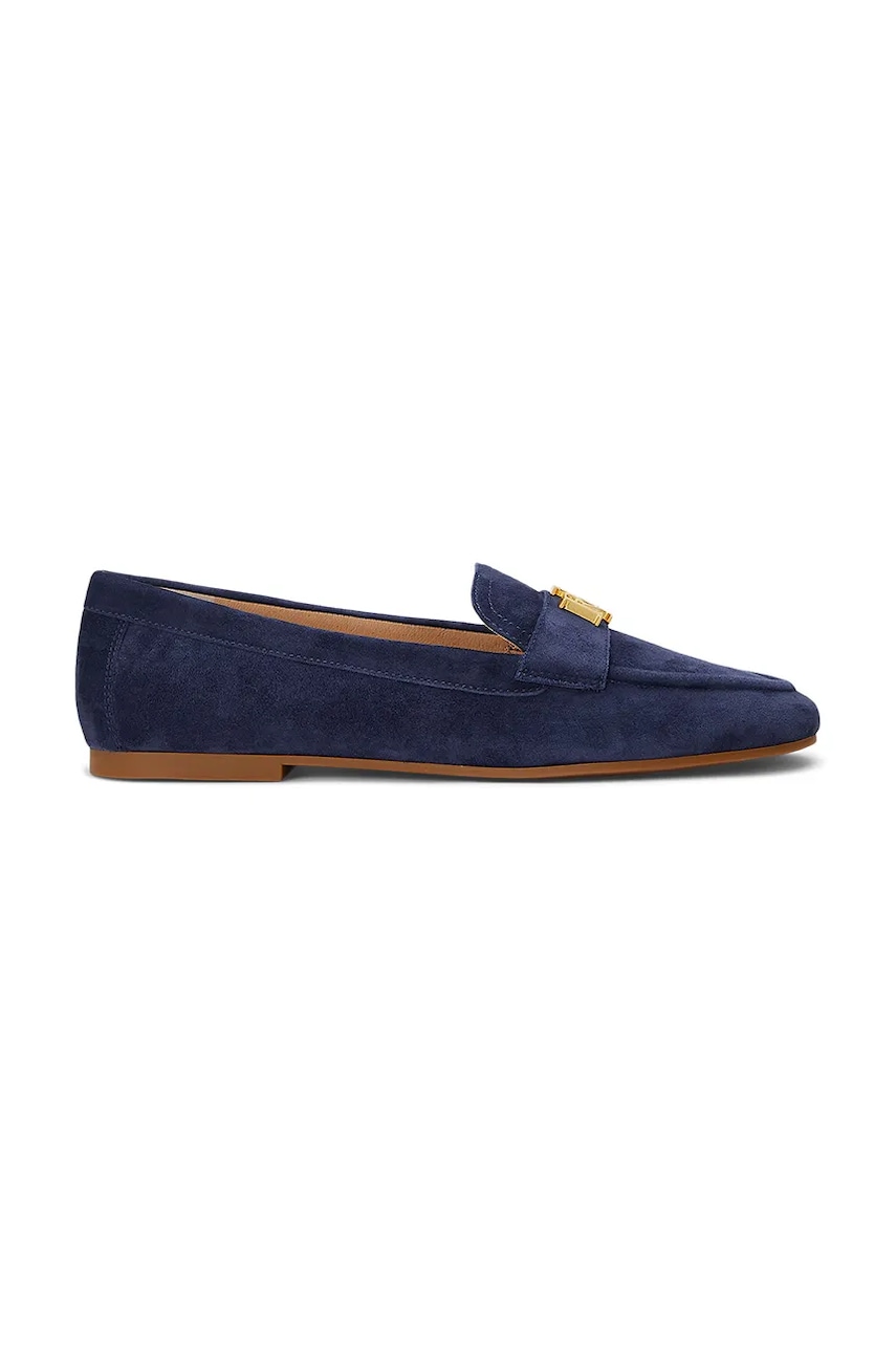 Lauren Ralph Lauren mokasyny zamszowe Averi III damskie kolor granatowy na płaskim obcasie 802959266001