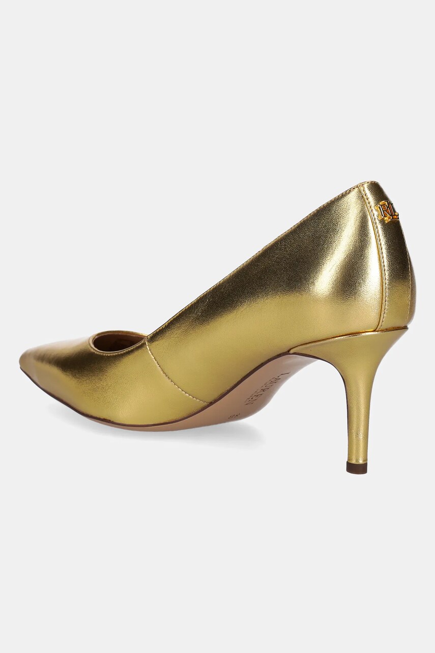 Lauren Ralph Lauren bőr tűsarkú Lanette sárga, 802978205001 termék 2. képe