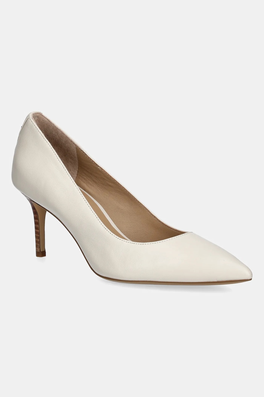 Levně Kožené lodičky Lauren Ralph Lauren Lanette béžová barva, 802940576005