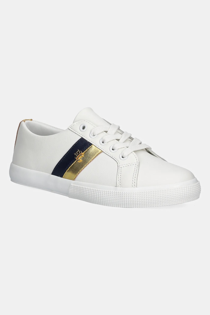 Levně Kožené sneakers boty Lauren Ralph Lauren Janson II bílá barva, 802942784002