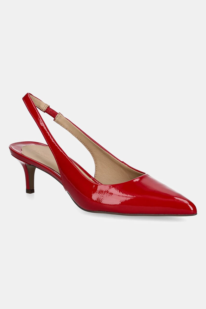 Levně Kožené lodičky Lauren Ralph Lauren Lolah II červená barva, 802959210002