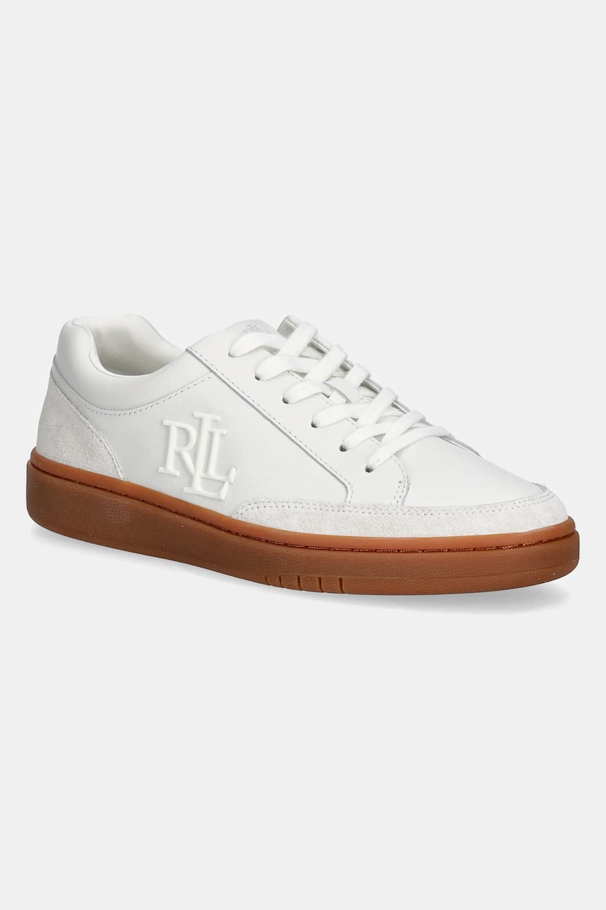 Levně Kožené sneakers boty Lauren Ralph Lauren Hailey 6 bílá barva, 802959240001