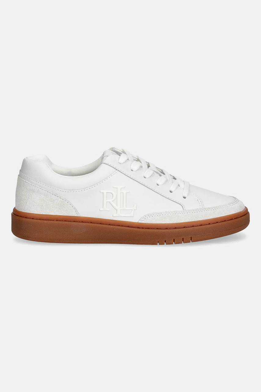 Кожаные кроссовки Lauren Ralph Lauren Hailey 6 цвет белый 802959240001 Кожаные кроссовки Lauren Ralph Lauren Hailey 6 цвет белый 802959240001