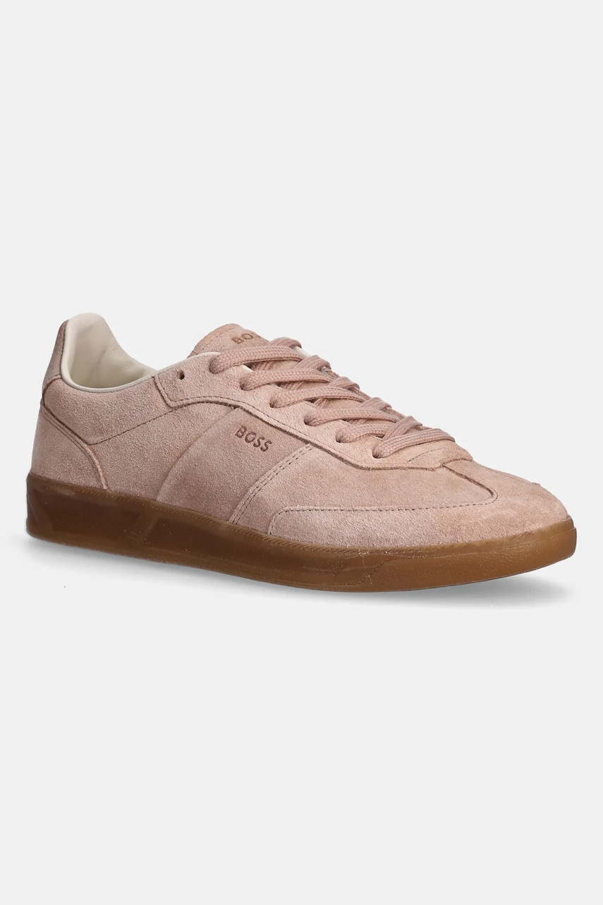 BOSS sneakers din piele intoarsă Brenta culoarea roz, 50536645 BOSS sneakers din piele intoarsă Brenta culoarea roz, 50536645