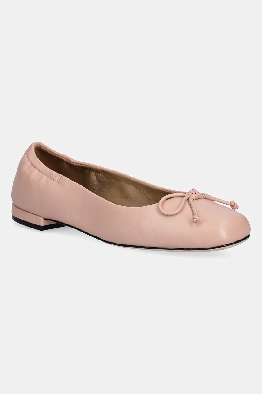 BOSS balerini de piele Luara culoarea bej, 50536353