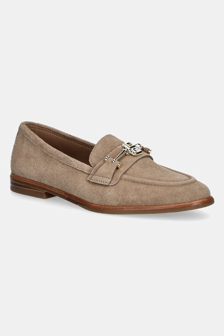 BOSS mocasini Helyan femei, culoarea bej, cu toc plat, 50536350