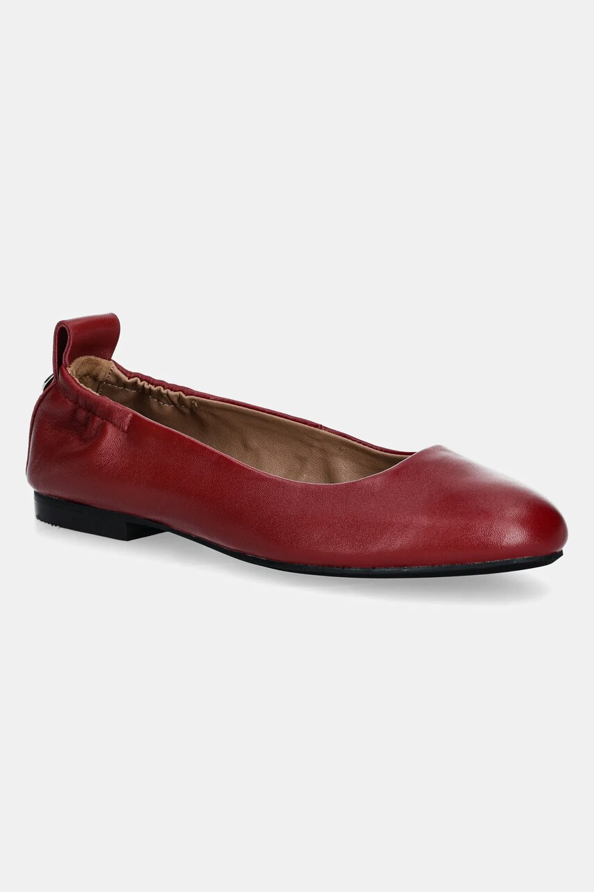 BOSS balerini de piele Dasy culoarea bordo, 50536560