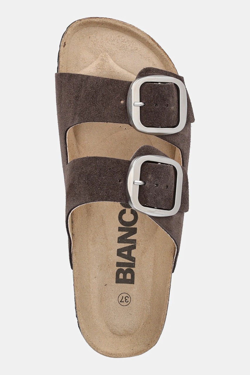 Παντόφλες σουέτ Bianco BIAMIAMI γυναικείες, χρώμα: καφέ, 11201783 φωτογραφία