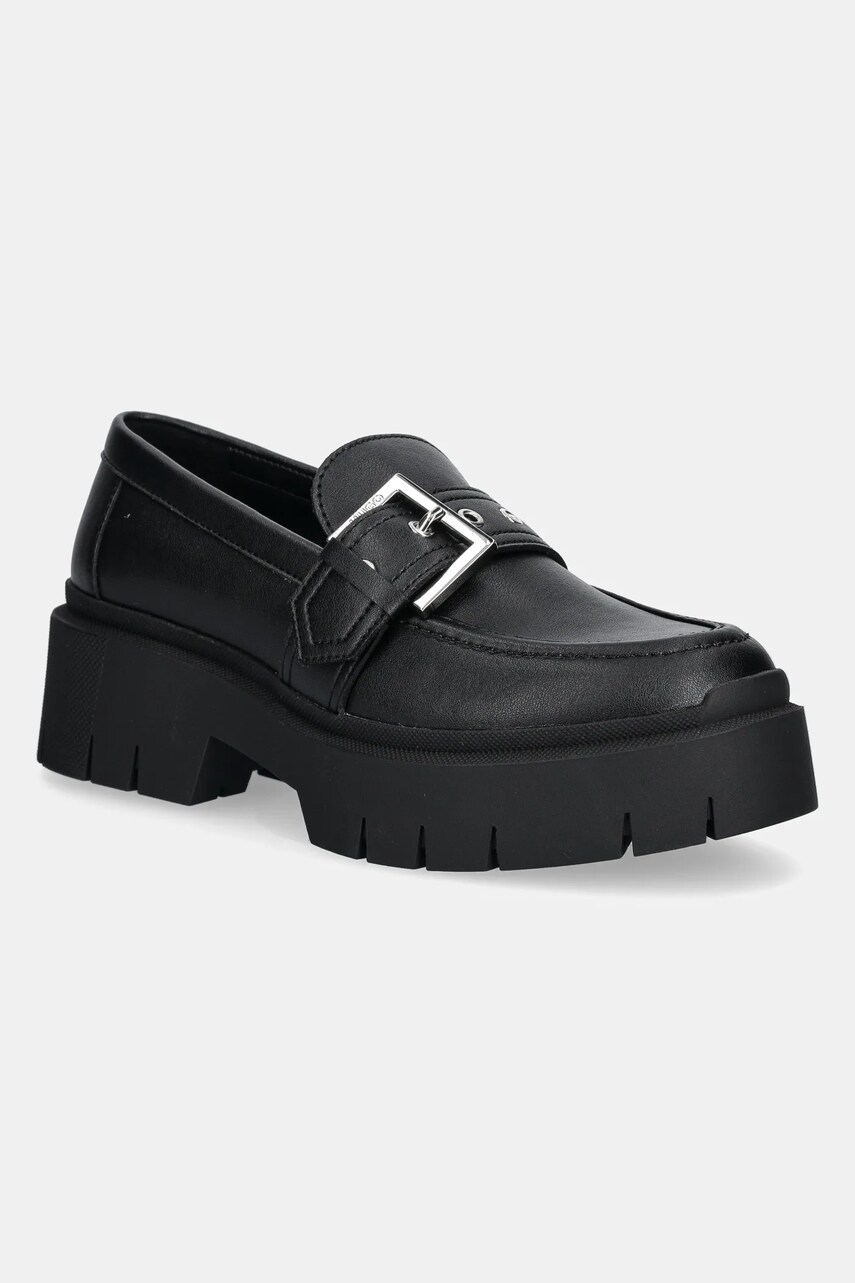 HUGO mocasini Kris femei, culoarea negru, cu platforma, 50538616