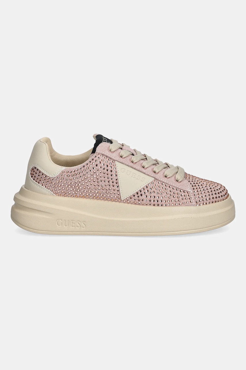 Кожаные кроссовки Guess ELBINA цвет розовый FLPELB SUE12 Кожаные кроссовки Guess ELBINA цвет розовый FLPELB SUE12