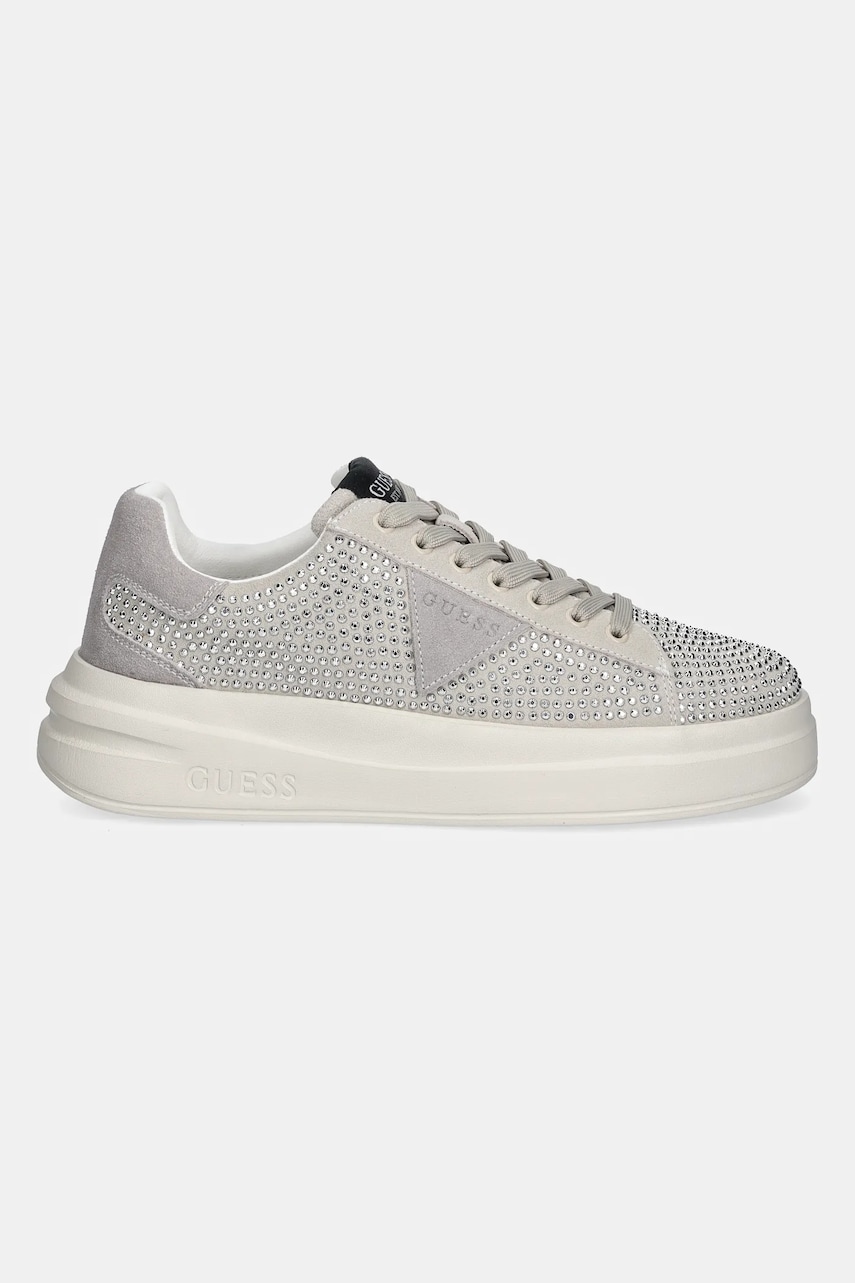 Кожаные кроссовки Guess ELBINA цвет серый FLPELB SUE12 Кожаные кроссовки Guess ELBINA цвет серый FLPELB SUE12