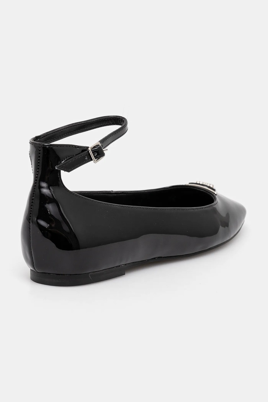 Μπαλαρίνες Guess LEVVIS χρώμα: μαύρο, FLPLVV PAT02 φωτογραφία