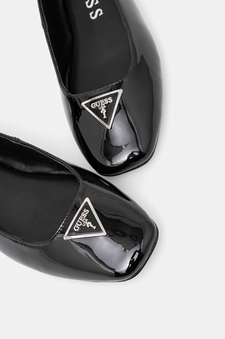 Μπαλαρίνες Guess LEVVIS χρώμα: μαύρο, FLPLVV PAT02 φωτογραφία