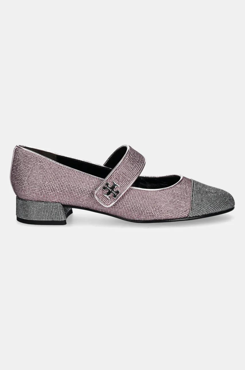 Semišové lodičky Tory Burch Cap-Toe Mary Jane Pave Heel Ballet