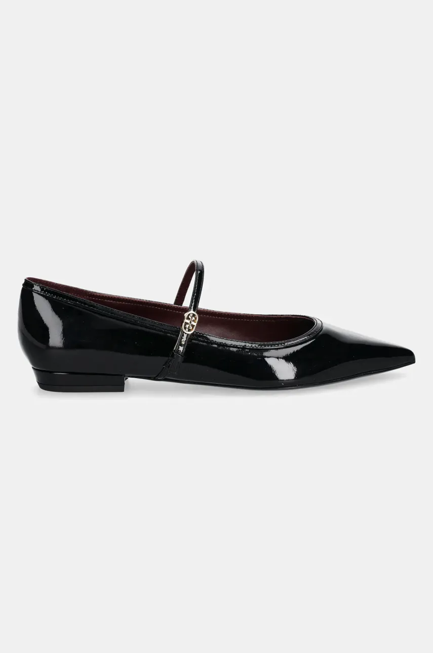 Кожаные балетки Tory Burch Double T Buckle Mary Jane цвет чёрный 162764-006 Кожаные балетки Tory Burch Double T Buckle Mary Jane цвет чёрный 162764-006