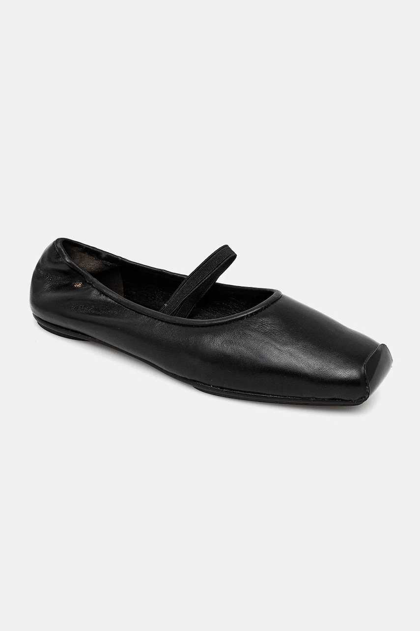 Tory Burch balerini de piele Runway Ballet culoarea negru, 157625-006