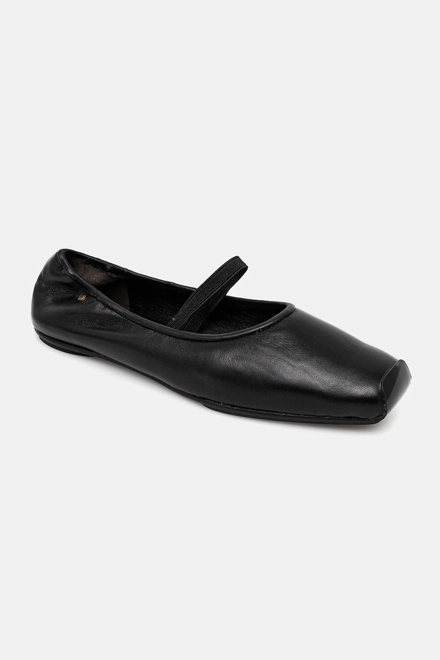Tory Burch balerini de piele Runway Ballet culoarea negru, 157625-006