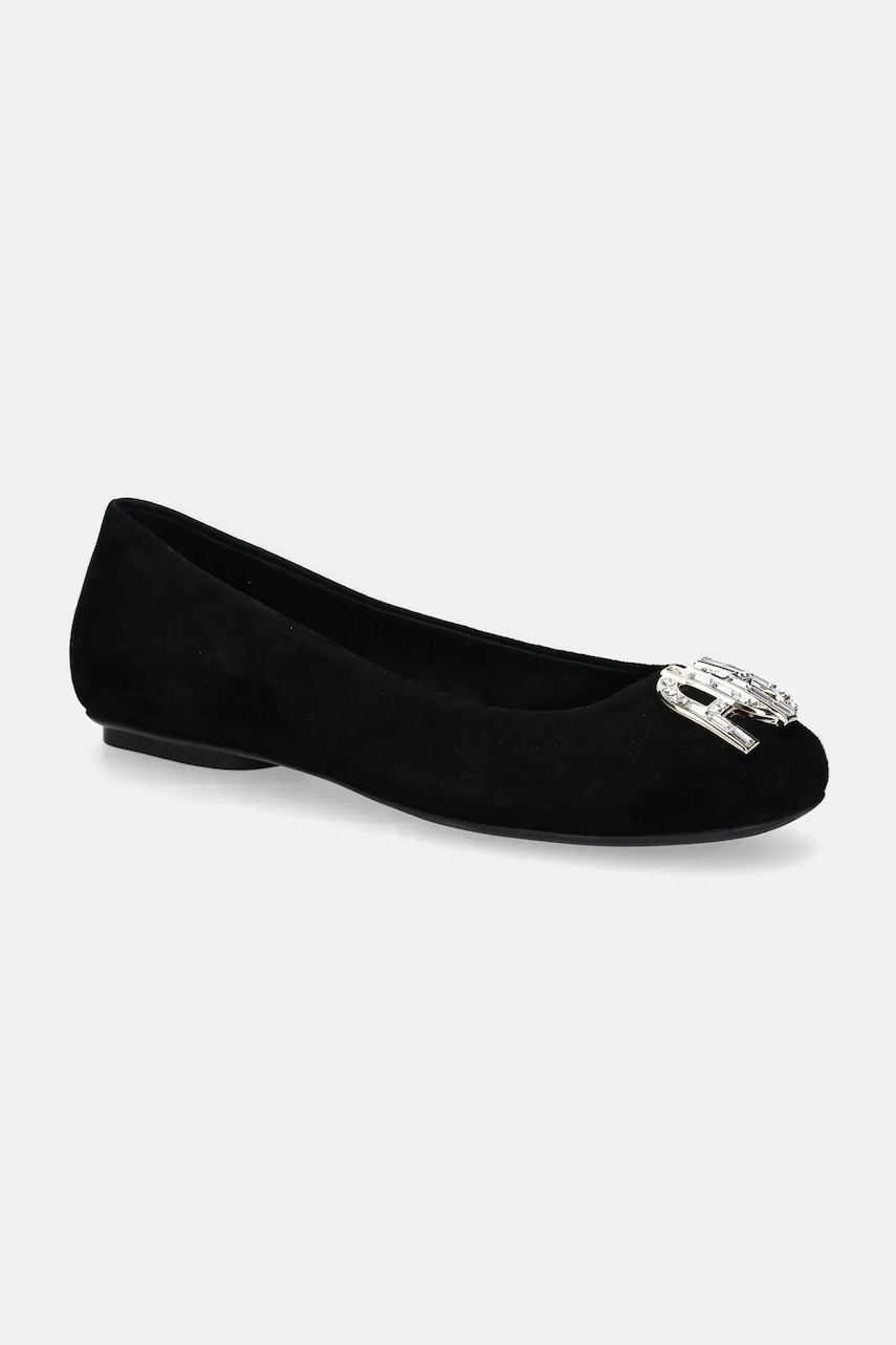 Furla balerini din piele intoarsa Ballet Ballerina culoarea negru, YJ02BAL C10000 O6000