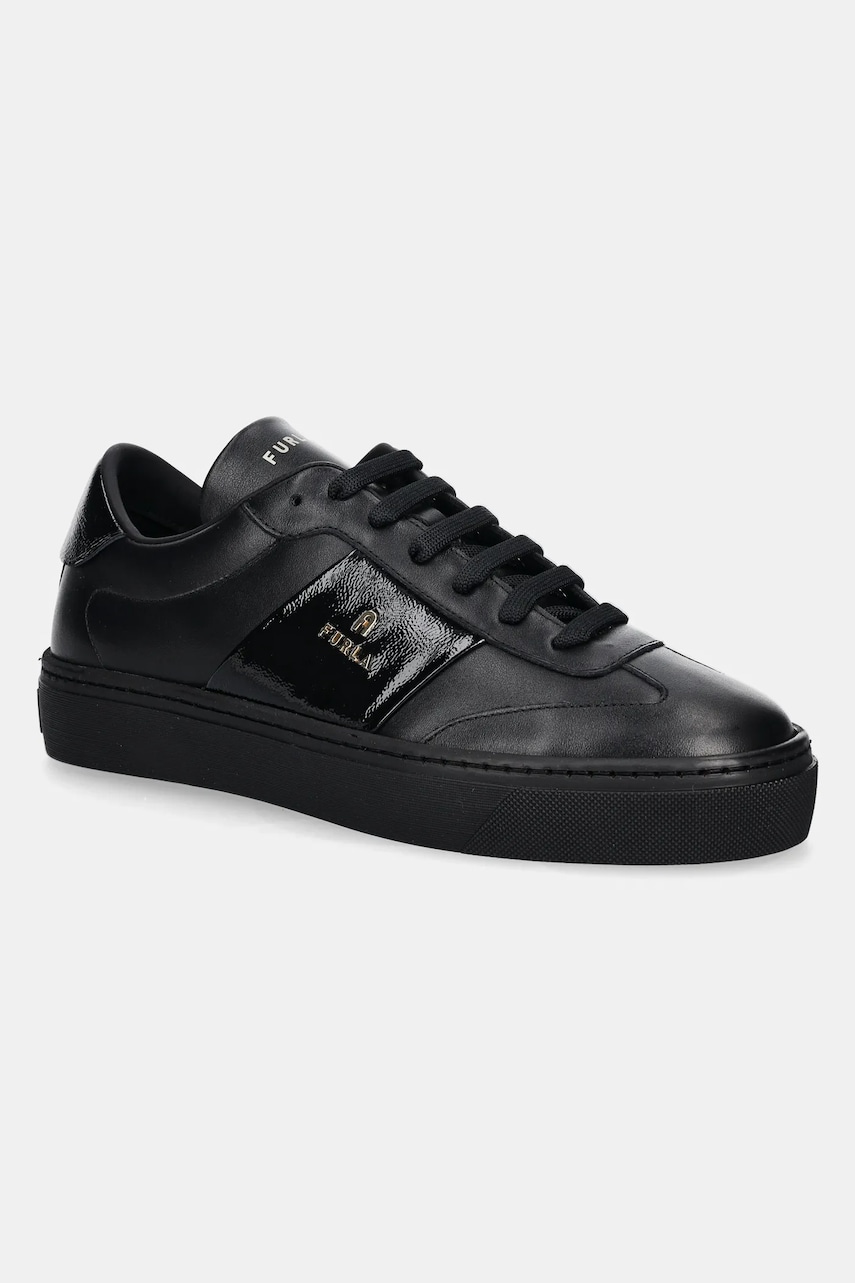 Furla Adidasi din piele Enjoy Lace-Up Sneaker culoarea negru, YI79ENJ BX3711 O6000
