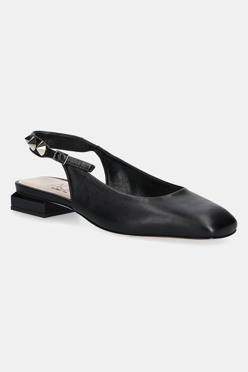 AGL pantofi de piele Angie L Spike culoarea negru, cu toc drept, cu toc deschis, D557007PCSOFTY0000