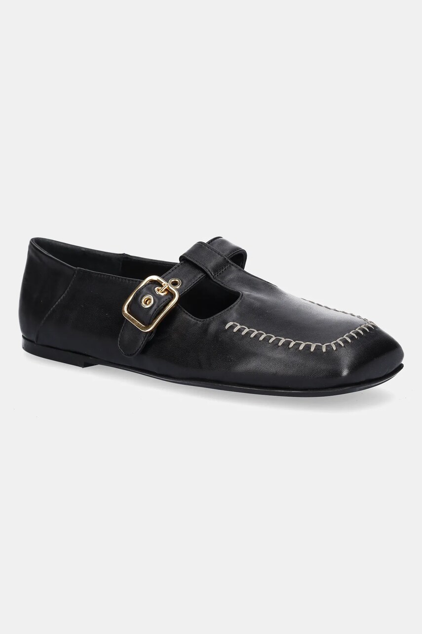 AGL balerini de piele Ceramic Shoes culoarea negru, D840006PGKA0761013