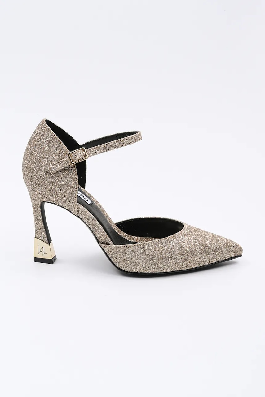 Karl Lagerfeld pantofi cu toc PREMIERE 90 culoarea argintiu, KL33504G Karl Lagerfeld pantofi cu toc PREMIERE 90 culoarea argintiu, KL33504G