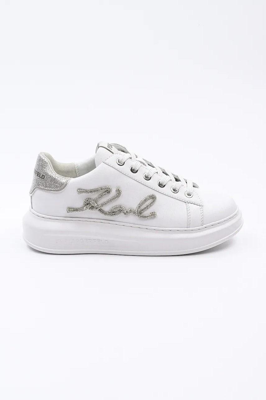 Karl Lagerfeld Adidasi din piele KAPRI culoarea alb, KL62511G