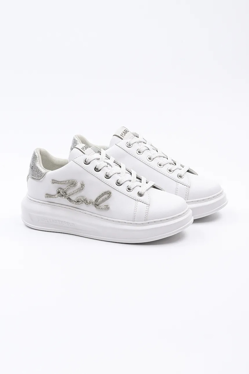 Кожаные кроссовки Karl Lagerfeld KAPRI цвет белый KL62511G Кожаные кроссовки Karl Lagerfeld KAPRI цвет белый KL62511G
