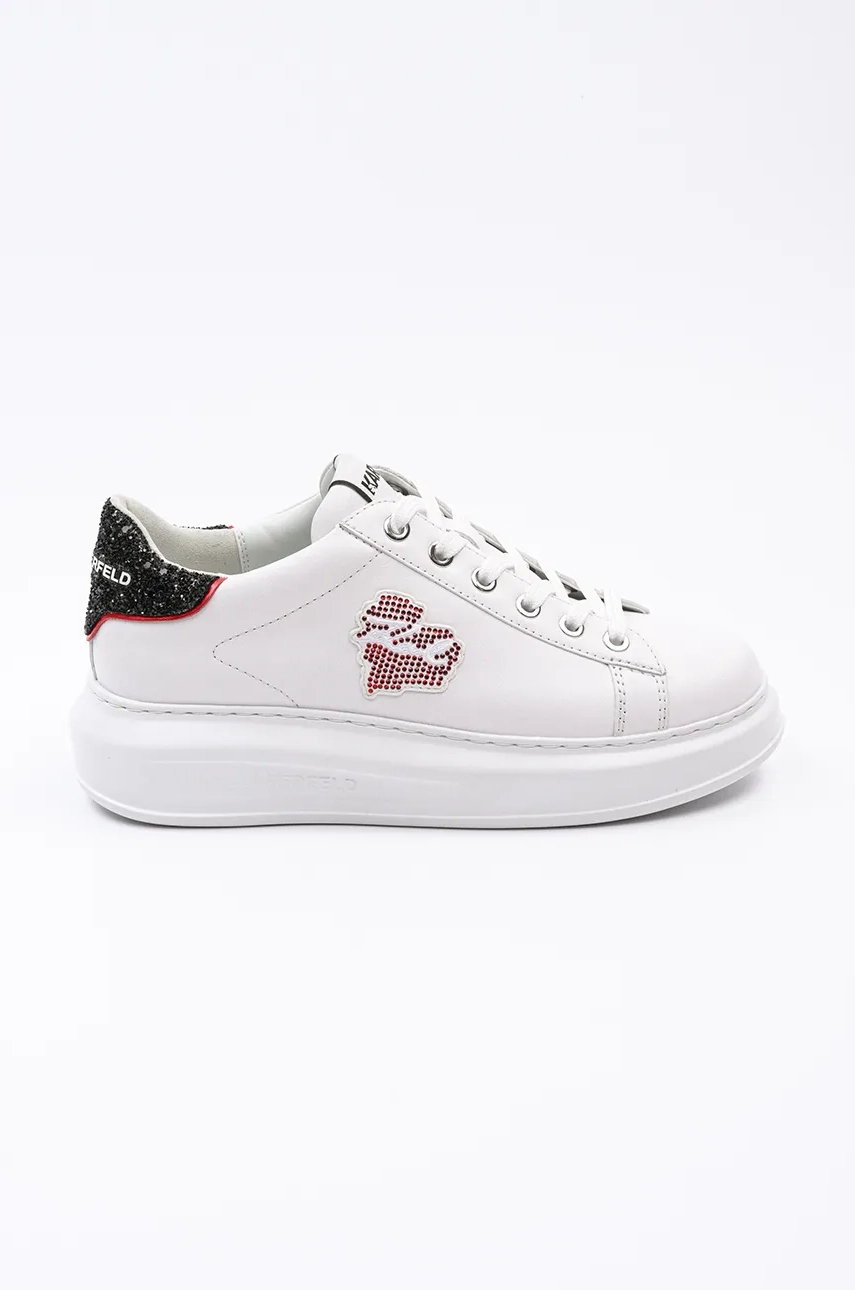 Karl Lagerfeld sneakers din piele KAPRI culoarea alb, KL62515V