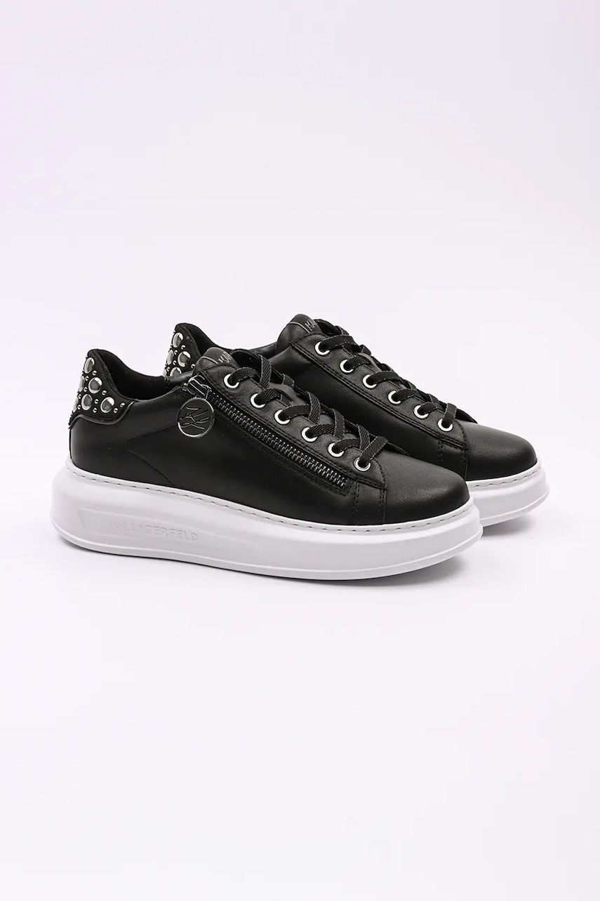 Кожаные кроссовки Karl Lagerfeld KAPRI цвет чёрный KL62527F Кожаные кроссовки Karl Lagerfeld KAPRI цвет чёрный KL62527F