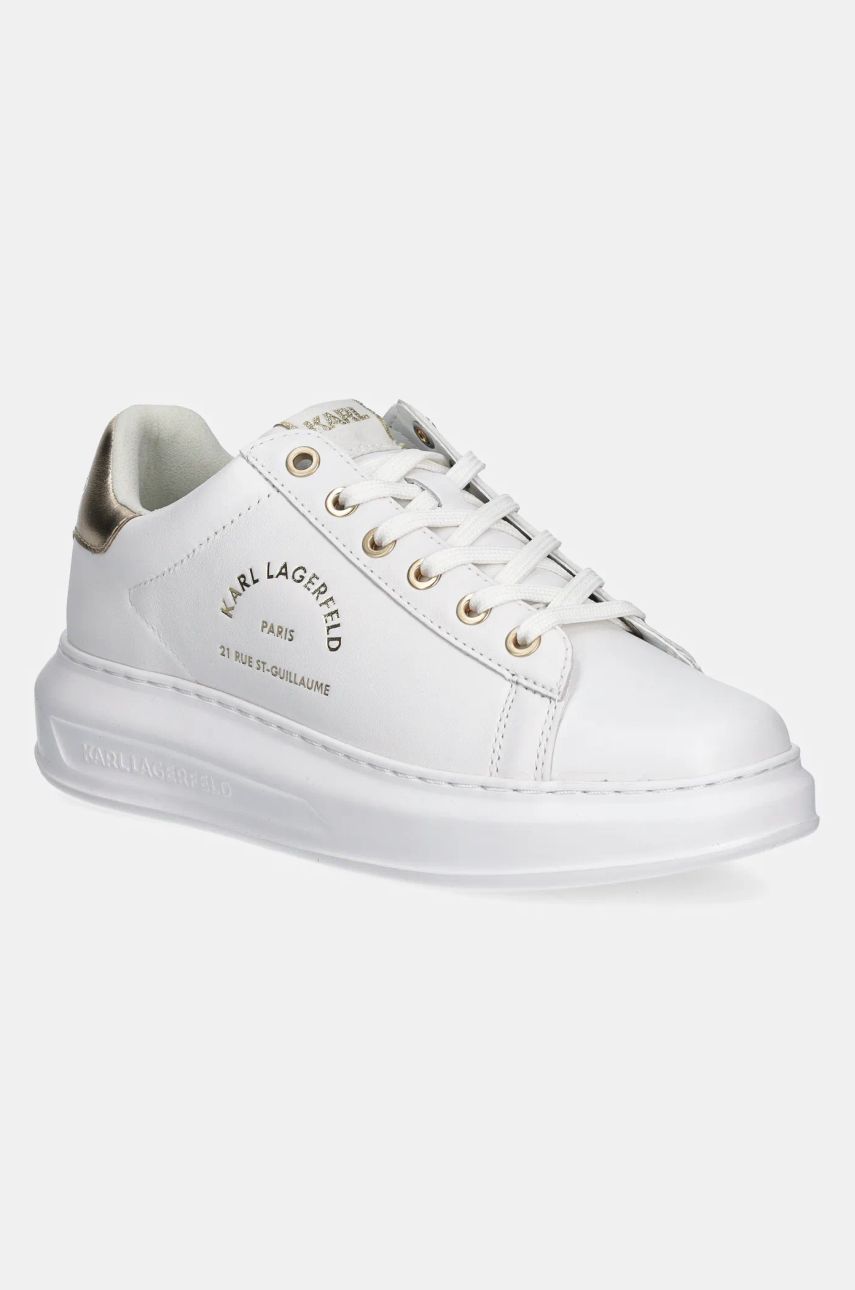 Karl Lagerfeld sneakers din piele KAPRI culoarea alb, KL62538K