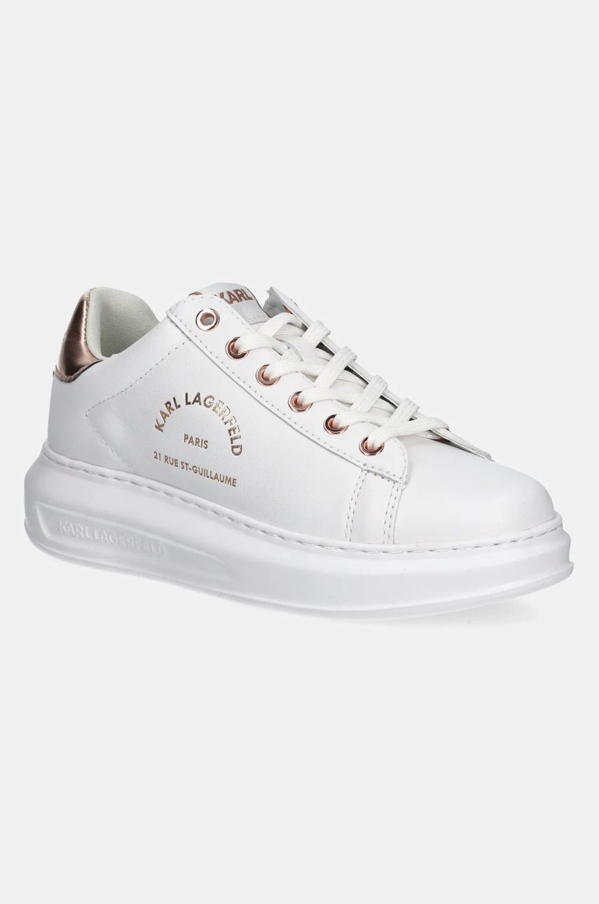 Karl Lagerfeld sneakers din piele KAPRI culoarea alb, KL62538K