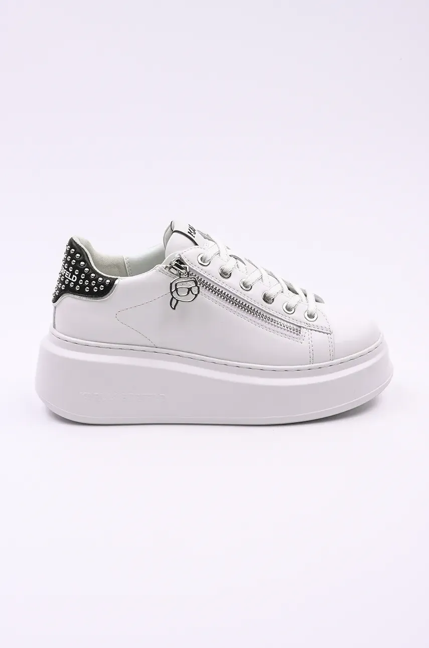 Karl Lagerfeld sneakers din piele ANAKAPRI culoarea alb, KL63527