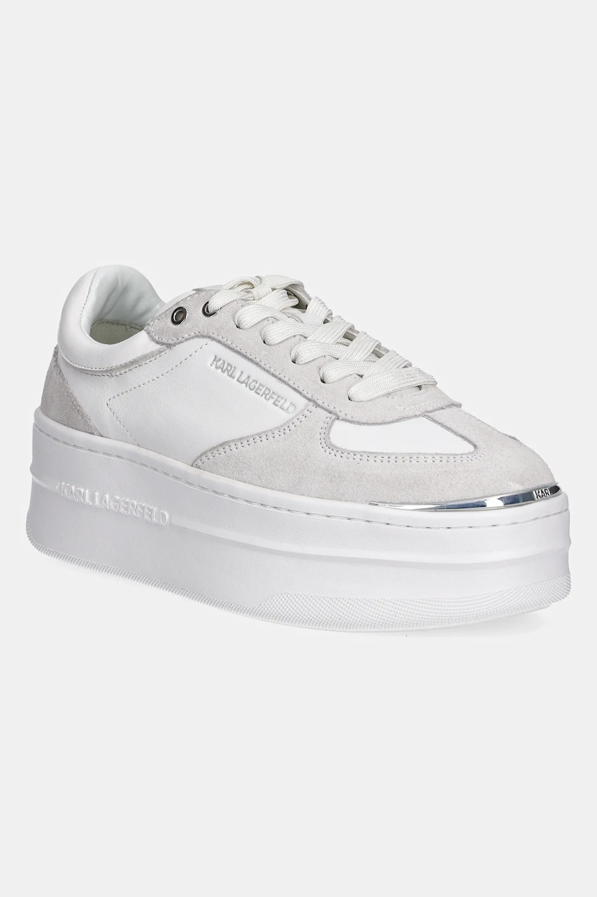 Karl Lagerfeld Adidasi din piele KOBO III culoarea alb, KL65025
