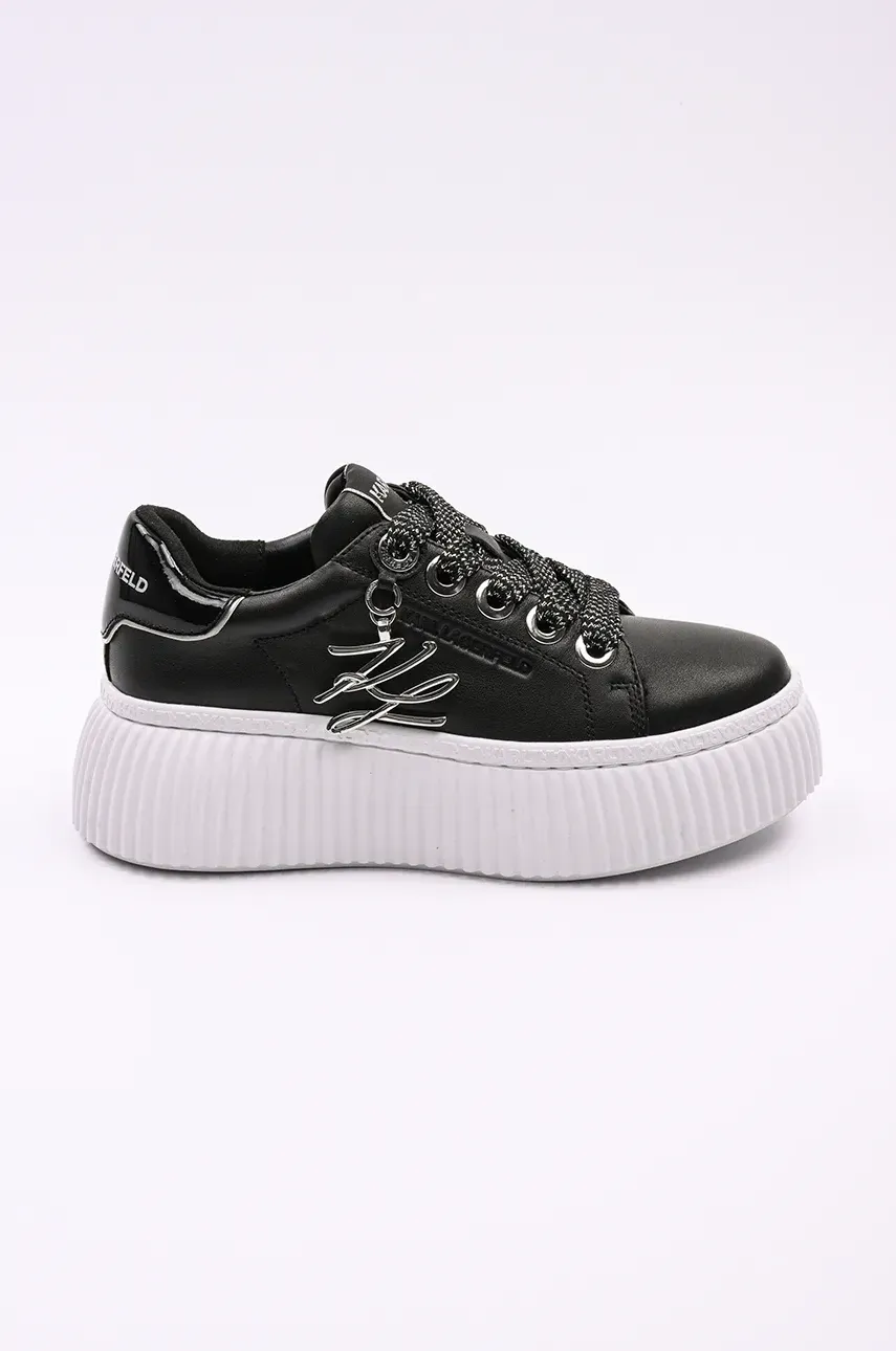 Karl Lagerfeld sneakers din piele KREEPER LO culoarea negru, KL42376A