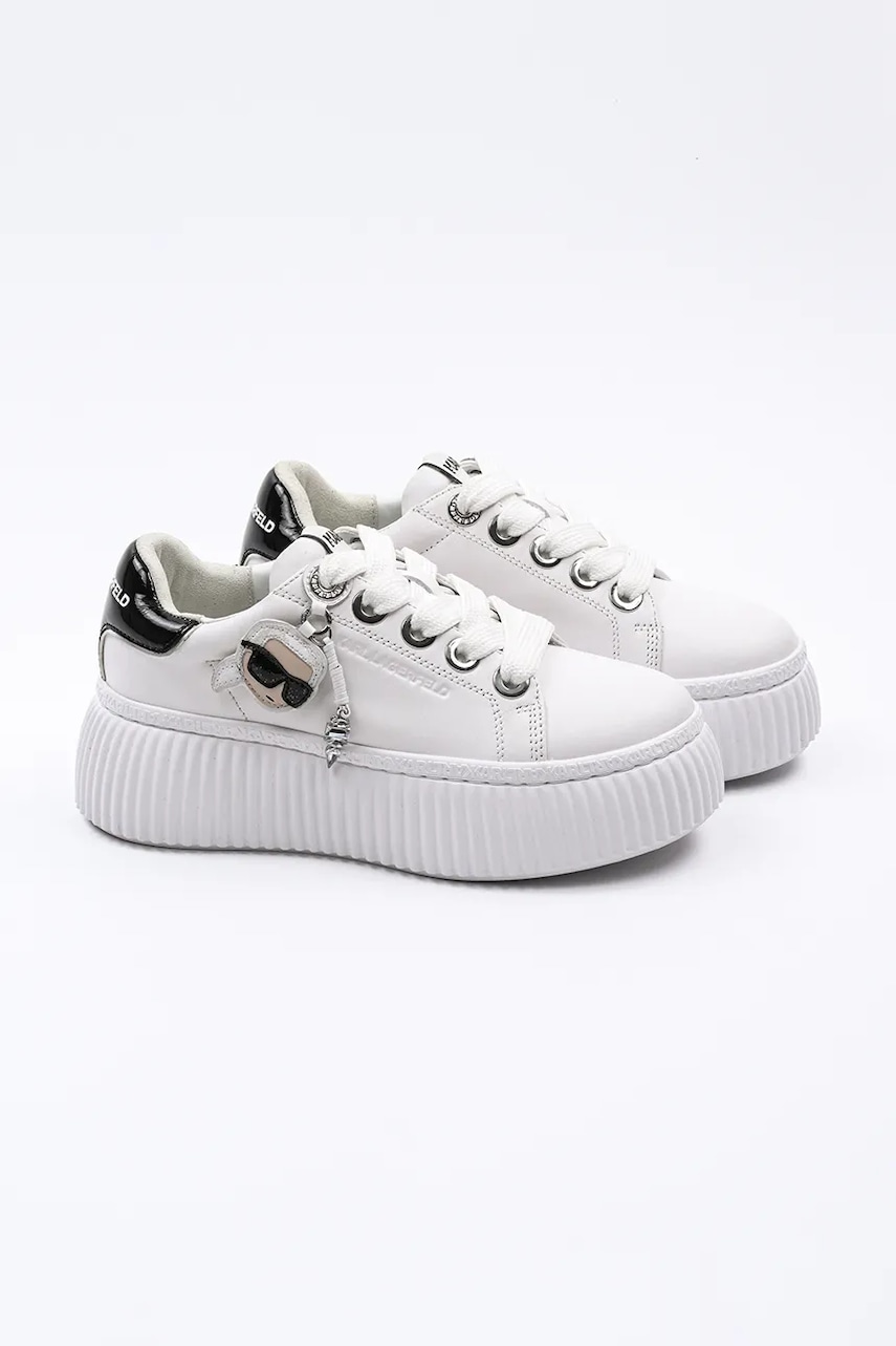 Кожаные кроссовки Karl Lagerfeld KREEPER LO NFT цвет белый KL42376T Кожаные кроссовки Karl Lagerfeld KREEPER LO NFT цвет белый KL42376T