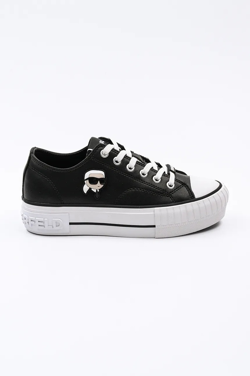 Karl Lagerfeld teniși de piele KAMPUS MAX NFT femei, culoarea negru, KL60425T