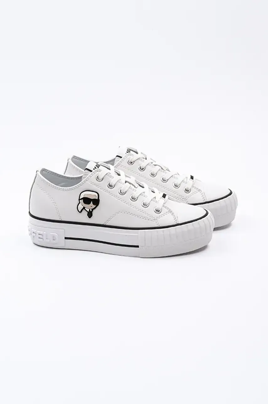 Кожаные кеды Karl Lagerfeld KAMPUS MAX NFT женские цвет белый KL60425T Кожаные кеды Karl Lagerfeld KAMPUS MAX NFT женские цвет белый KL60425T