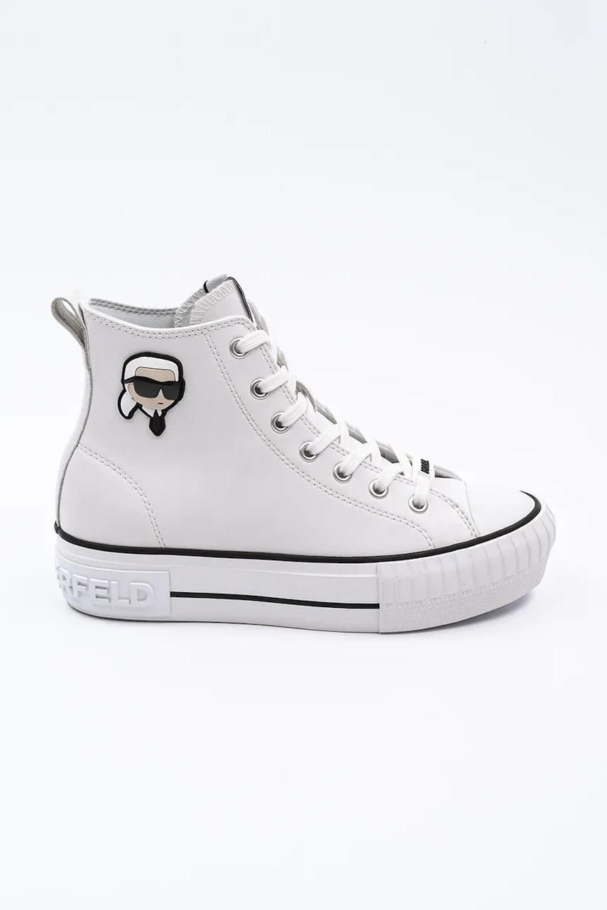 Karl Lagerfeld teniși de piele KAMPUS MAX NFT femei, culoarea alb, KL60445T