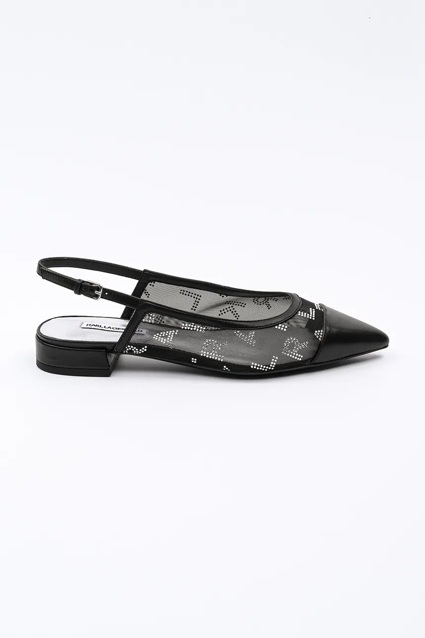 Karl Lagerfeld balerini KERRIE culoarea negru, cu toc deschis, KL40153
