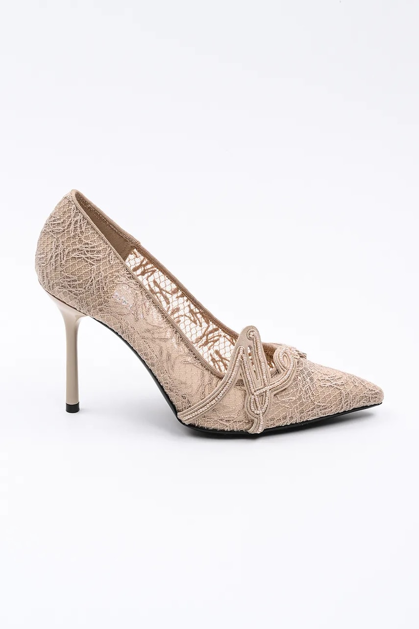 Karl Lagerfeld pantofi cu toc SARABANDE culoarea bej, KL30919S Karl Lagerfeld pantofi cu toc SARABANDE culoarea bej, KL30919S
