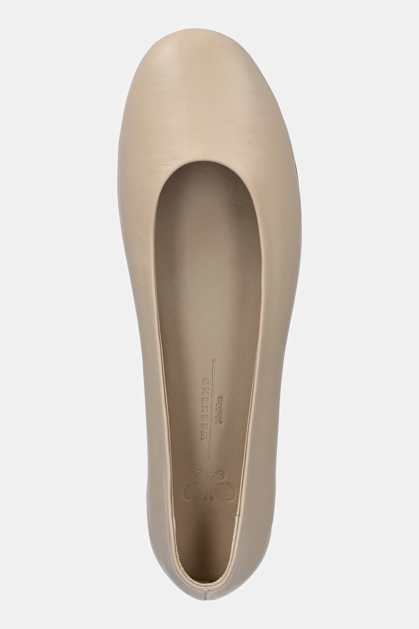 Шкіряні балетки Weekend Max Mara TODI колір бежевий  2515521074600 