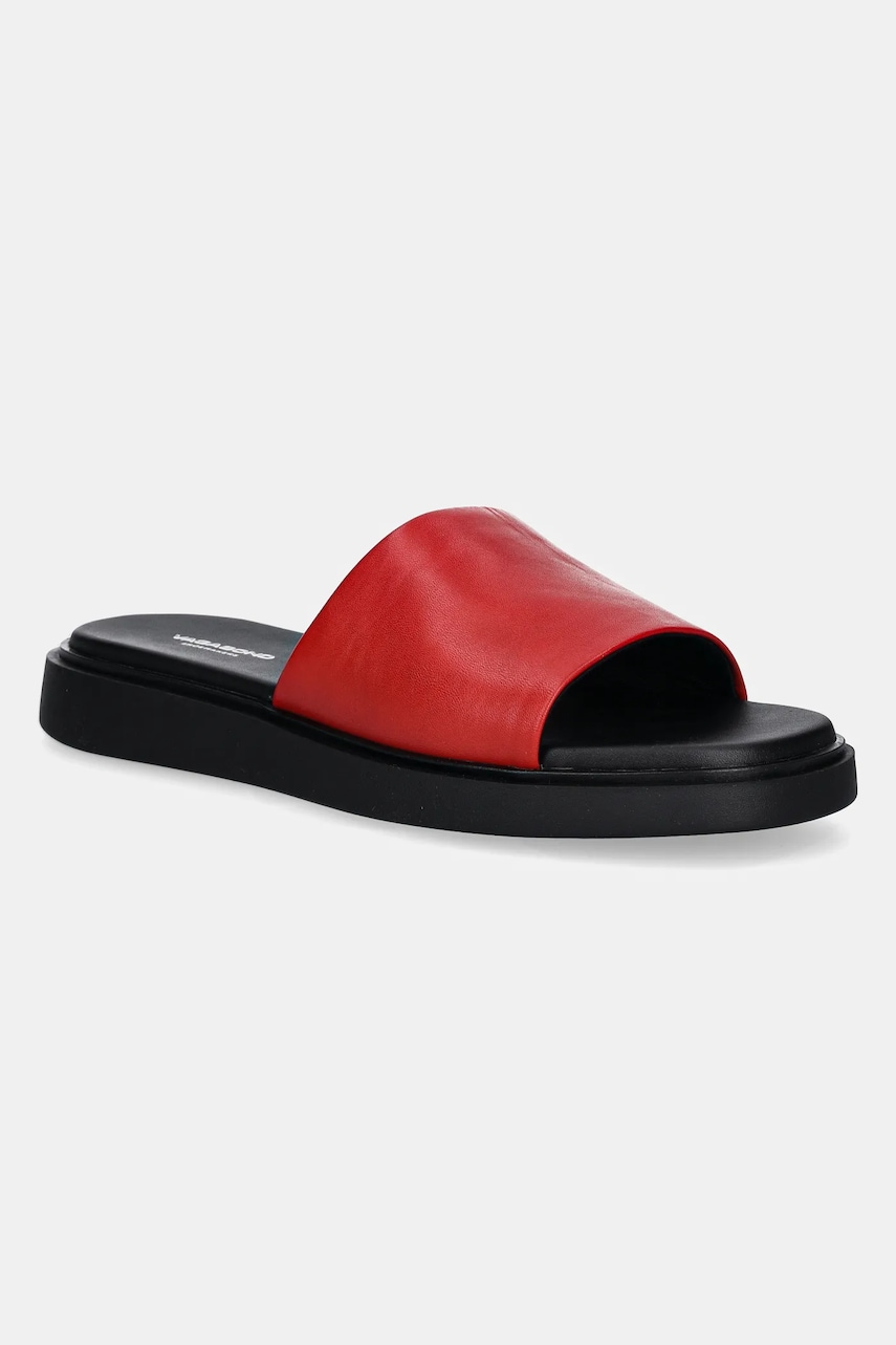 Vagabond Shoemakers șlapi de piele CONNIE femei, culoarea roșu, 5757-201-48 Vagabond Shoemakers șlapi de piele CONNIE femei, culoarea roșu, 5757-201-48