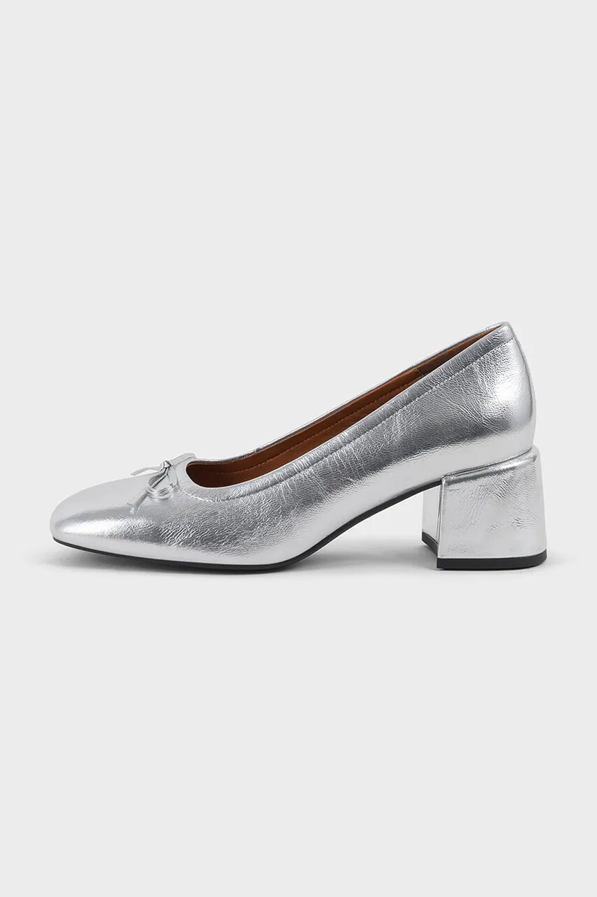 Vagabond Shoemakers pantofi de piele ADISON culoarea argintiu, cu toc drept, 5939-083-79