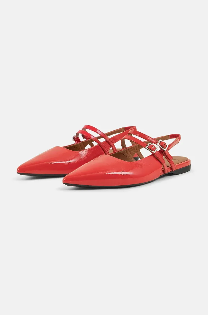 Кожаные балетки Vagabond Shoemakers HERMINE цвет красный открытая пятка 5733-260-76 Кожаные балетки Vagabond Shoemakers HERMINE цвет красный открытая пятка 5733-260-76