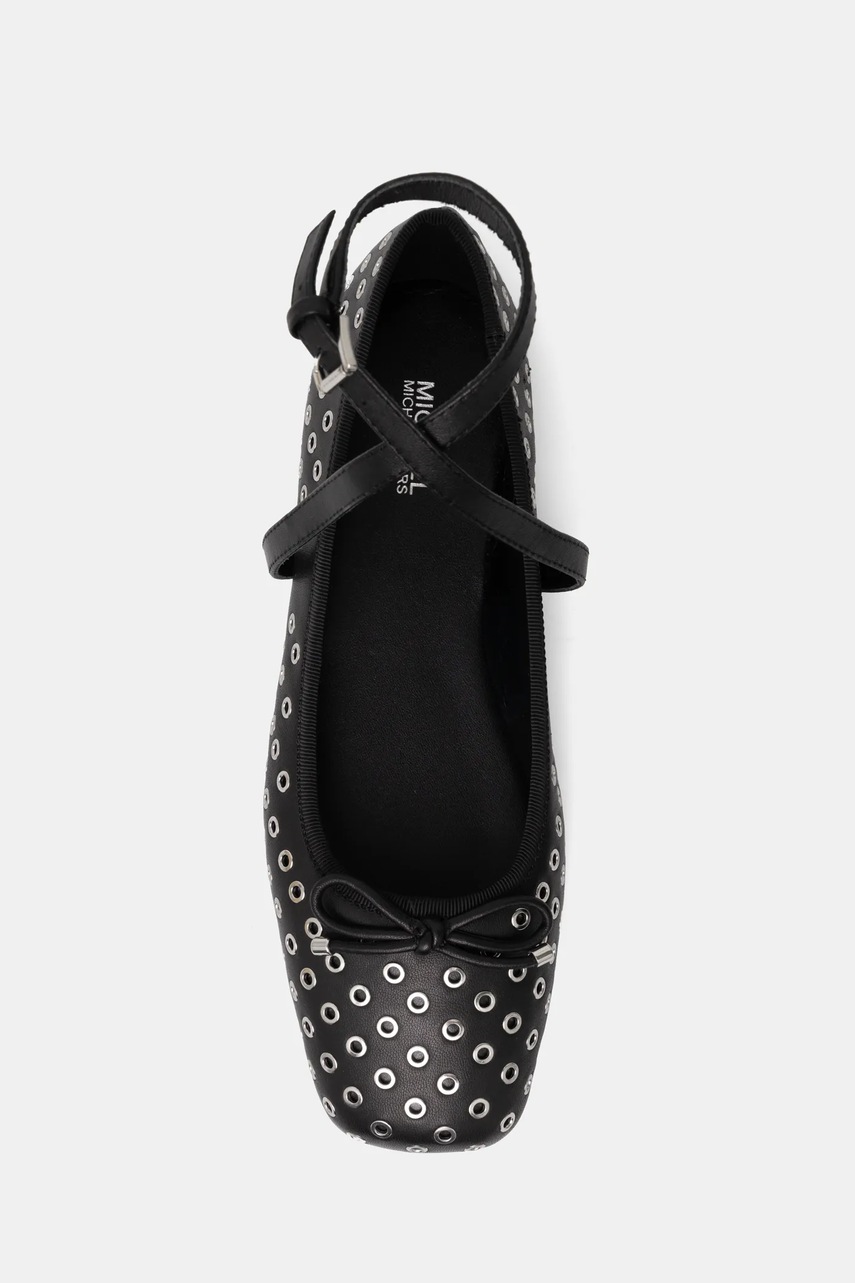 Δερμάτινες μπαλαρίνες MICHAEL Michael Kors Collette χρώμα: μαύρο, 40R5COFP1L.001 φωτογραφία